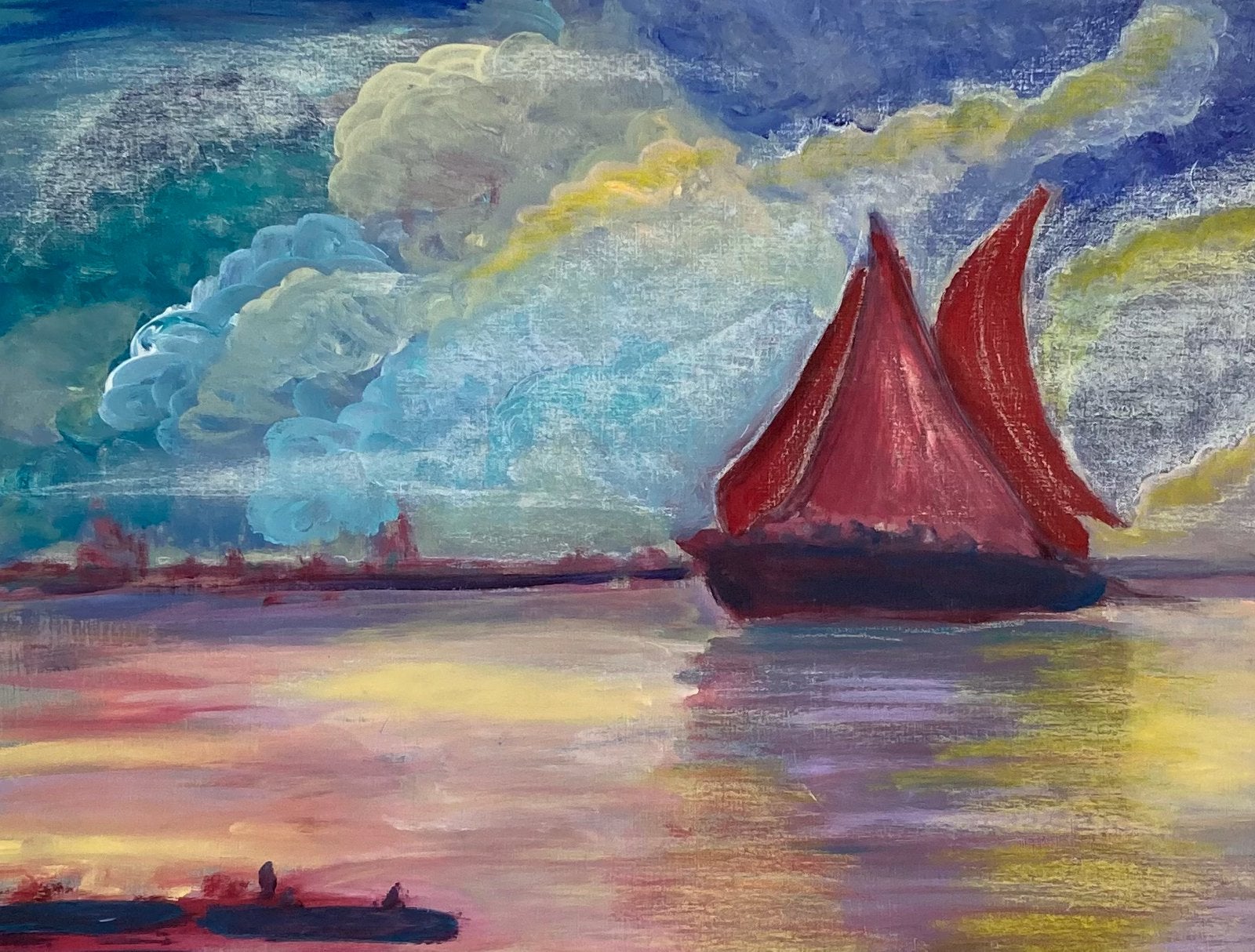 Modern schilderij, Zeilschepen,, Ophalen of Verzenden