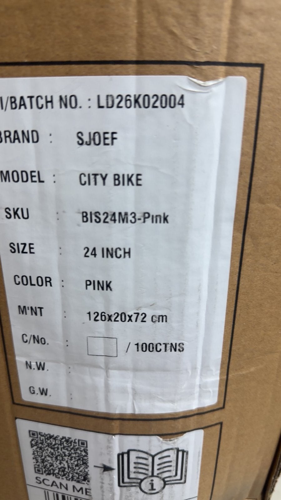 Foto 3 van SJOEF 24 inch meisjesfiets roze – nieuw, nooit gebruikt