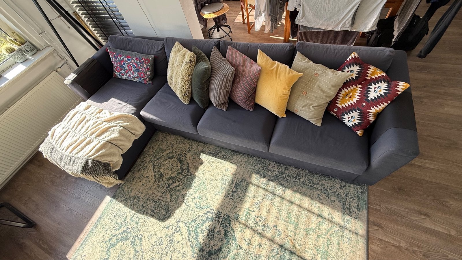 VANDAAG/MORGEN OPHALEN Vimle blauwe Ikea hoekbank, Ophalen, Gebruikt, Hoekbank, 300 cm of meer