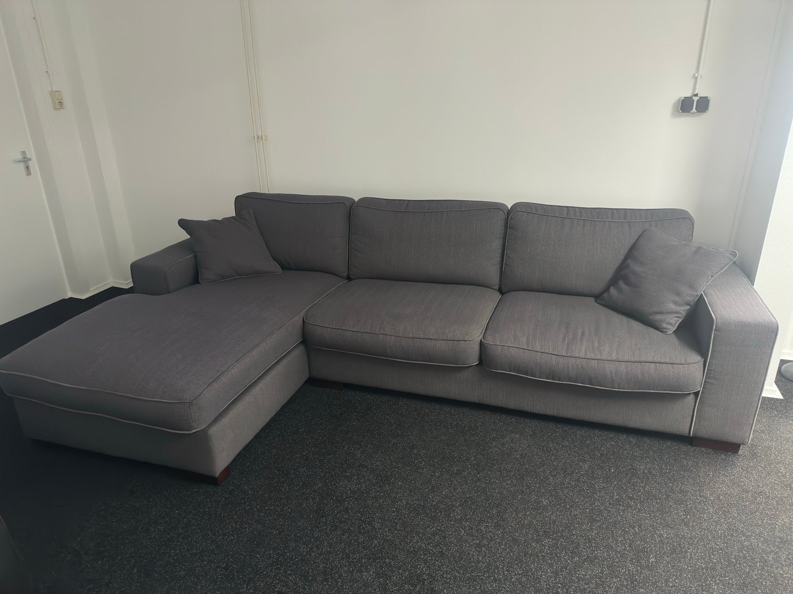 Nette hoekbank donkergrijs, Ophalen, Stof