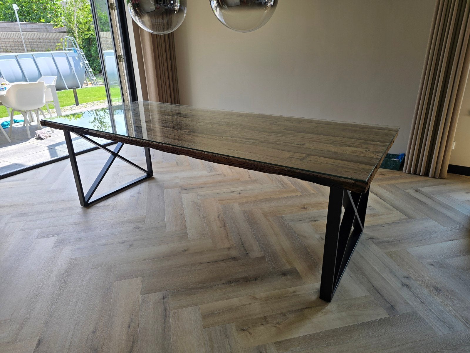 Eetkamertafel, Huis en Inrichting, Ophalen, 200 cm of meer, 50 tot 100 cm, Zo goed als nieuw