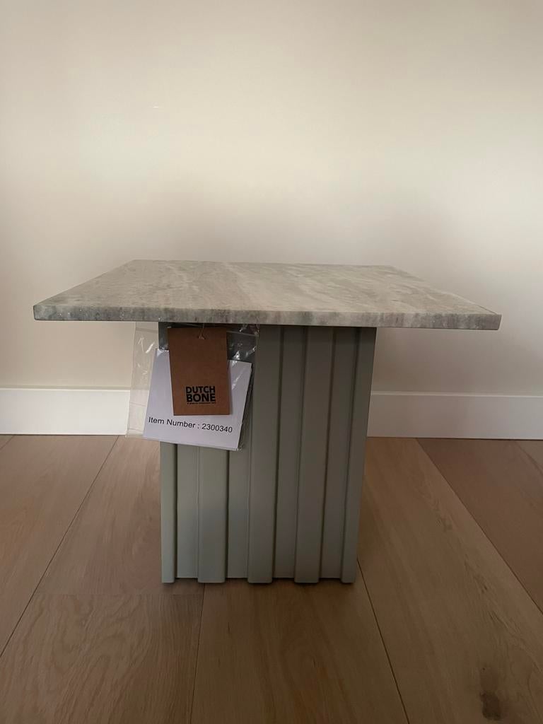 Dutchbone Clayton marmeren salontafel 40x40 cm, Ophalen of Verzenden