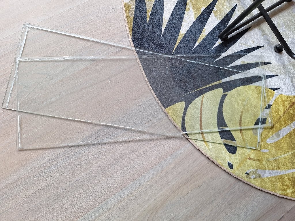 Twee stukje glas voor een deurpost, Ophalen, Gebruikt, 80 tot 100 cm, Binnendeur