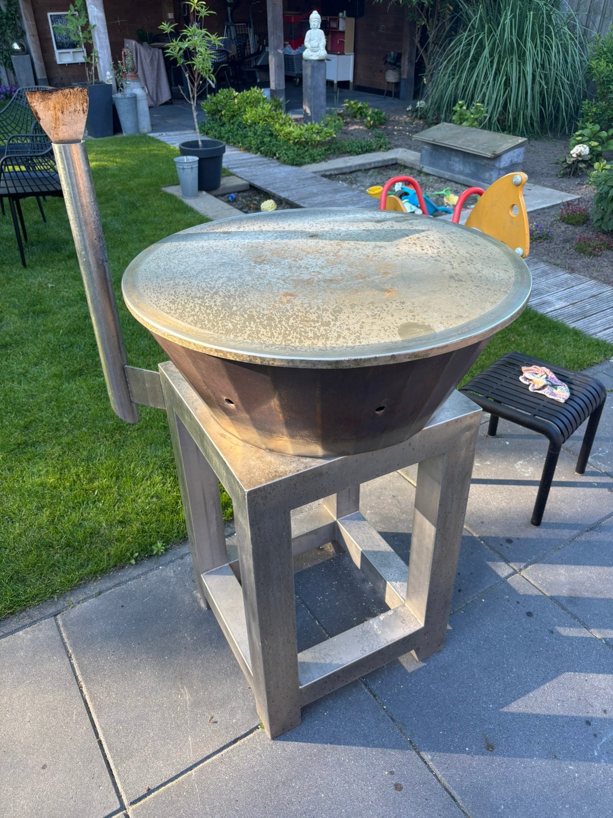 plancha BBQ RVS, Tuin en Terras, Ophalen, Zo goed als nieuw
