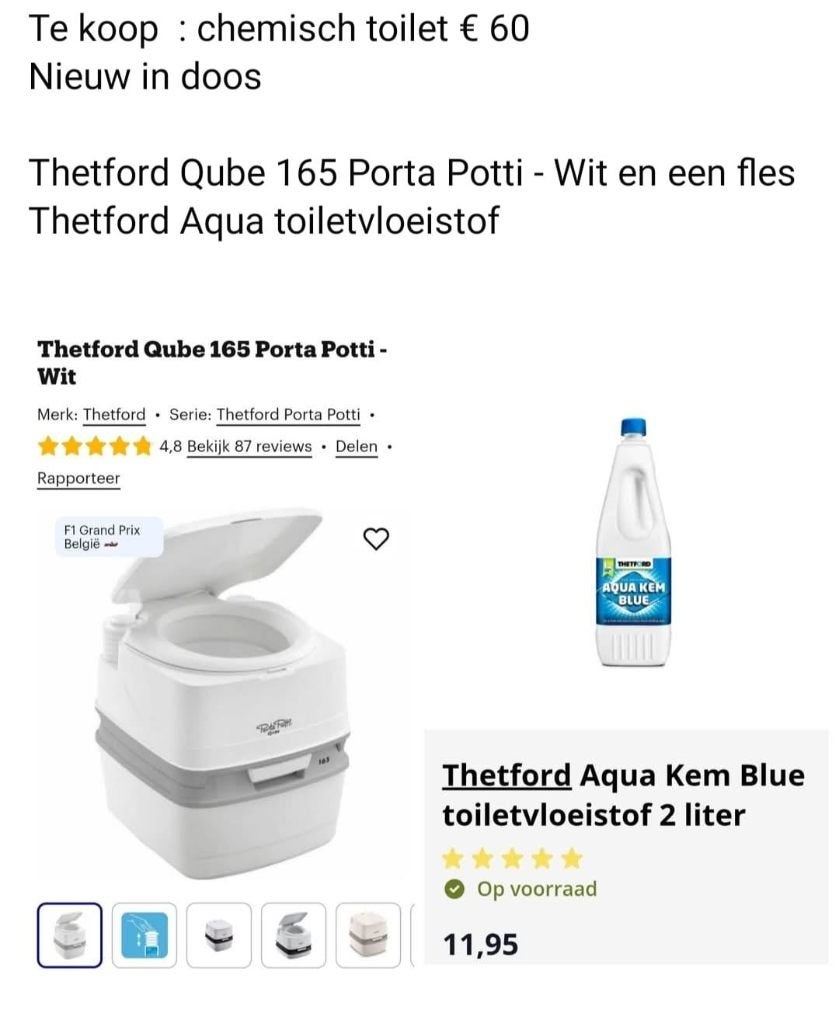 chemisch Toilet, Caravans en Kamperen, Kampeeraccessoires, Ophalen, Nieuw