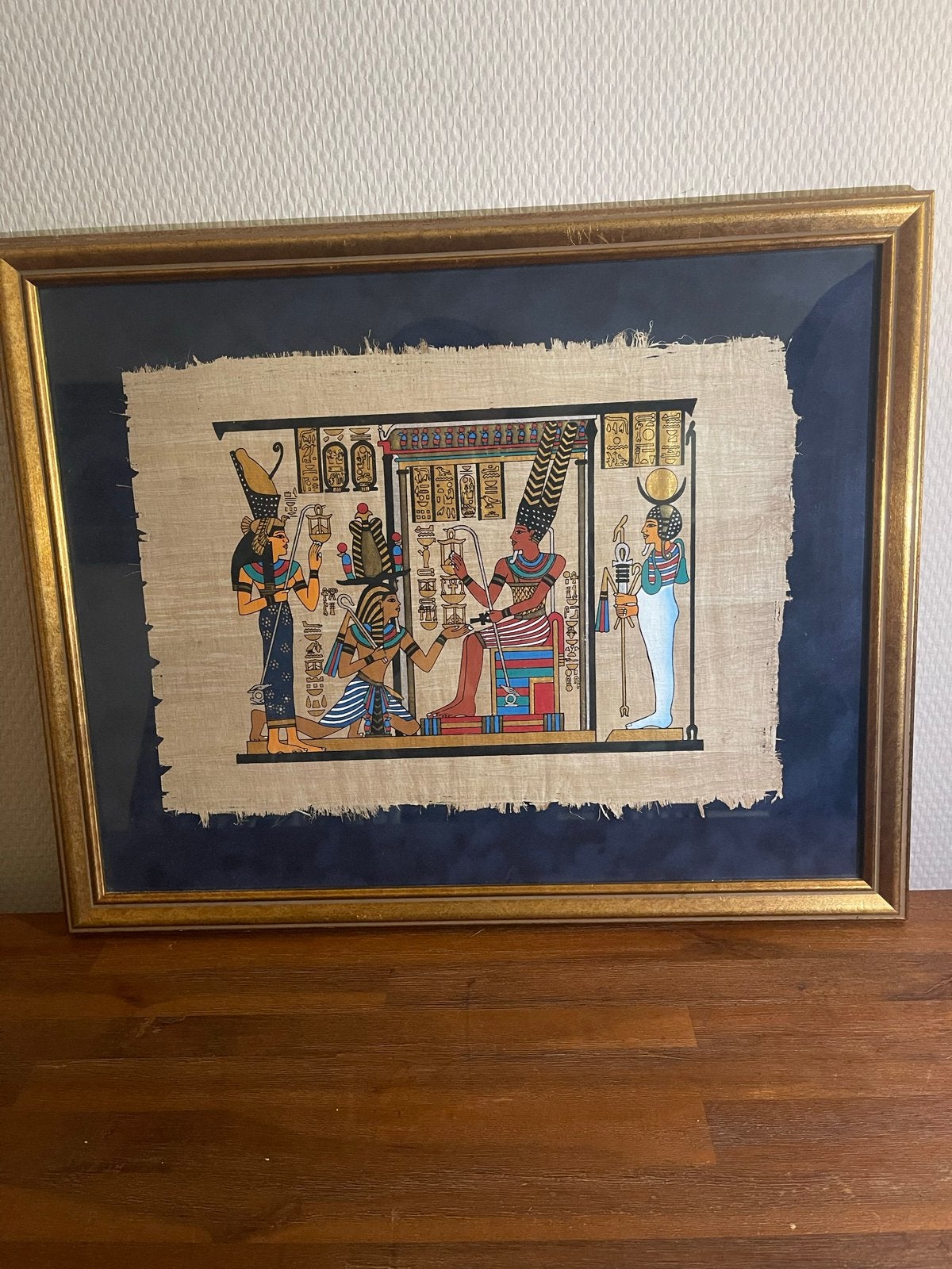 Authentiek Egyptisch Papyrus - Farao & Goden (45x36,5cm), Antiek en Kunst, Kunst | Schilderijen | Klassiek, Klassiek, Overige onderwerpen