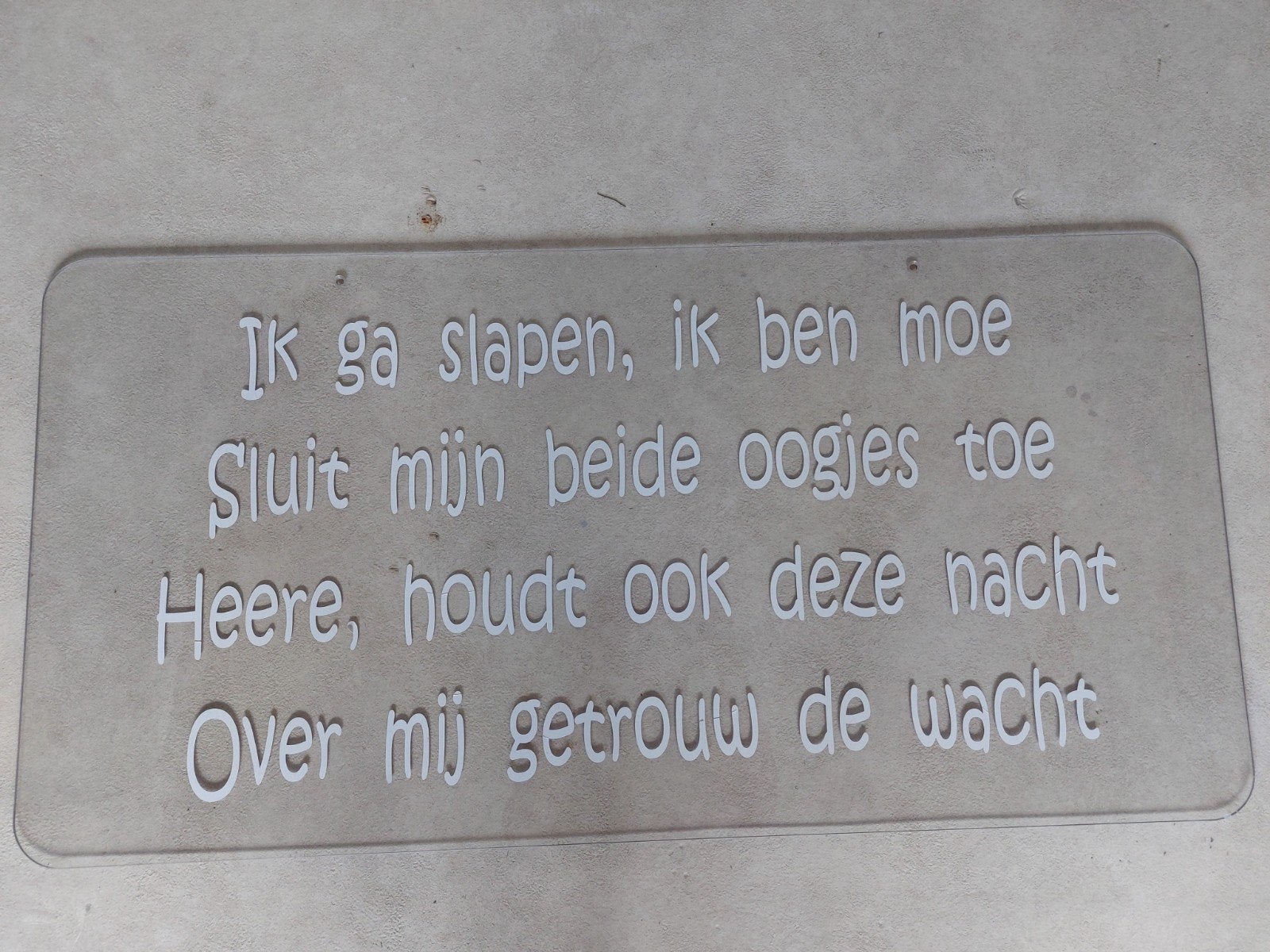 Ik ga slapen ik ben moe bord, Ophalen, Zo goed als nieuw, Wanddecoratie