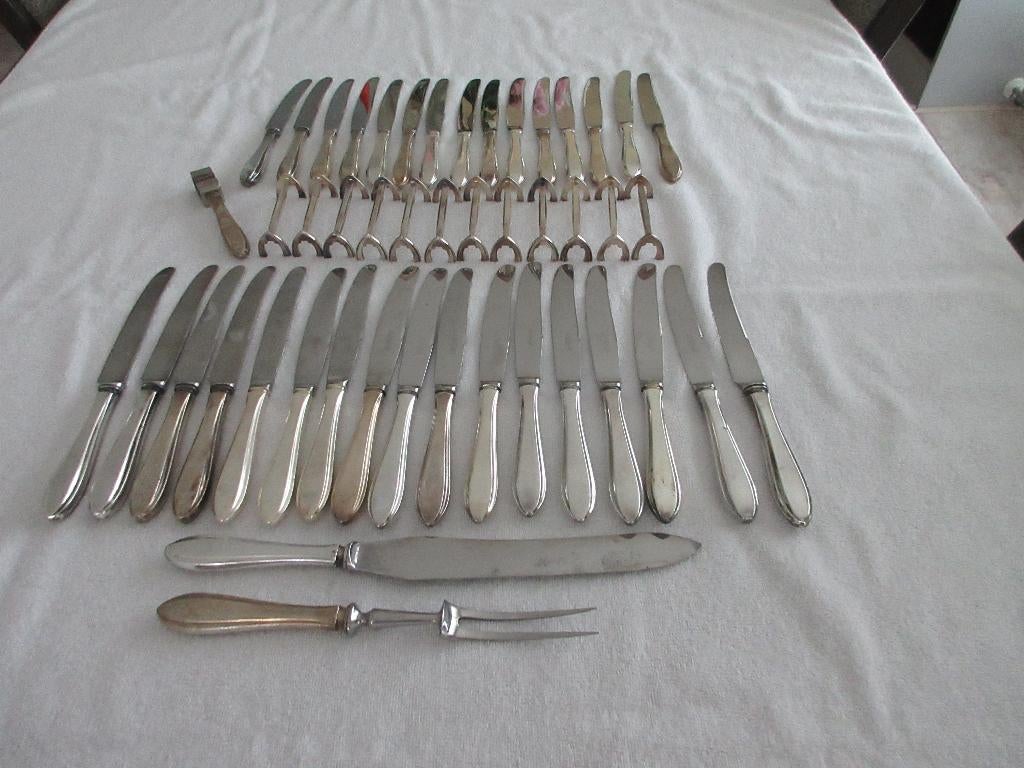 47 verzilverde delen Gero 90 model 618 puntfilet., Ophalen of Verzenden