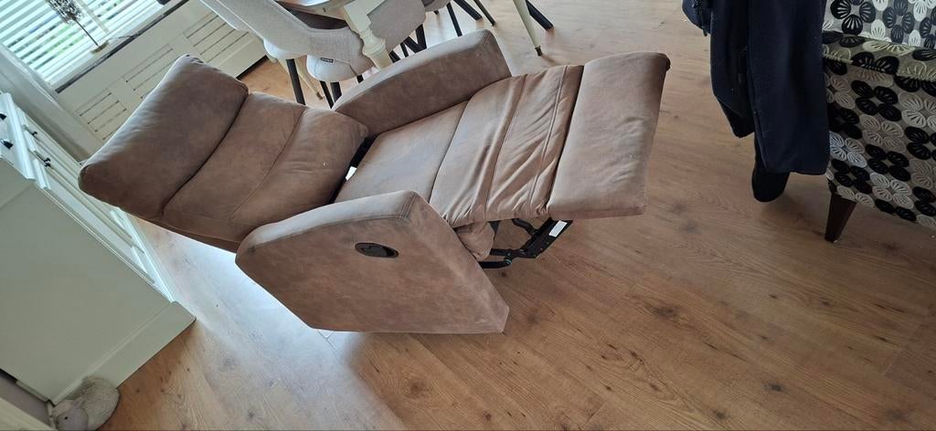 Relex fauteuil handmatig  taupe licht bruin, Ophalen, Gebruikt, Stof, Relax