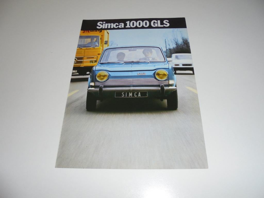 brochure Simca 1000 GLS  1972, Ophalen of Verzenden, Zo goed als nieuw, Overige merken