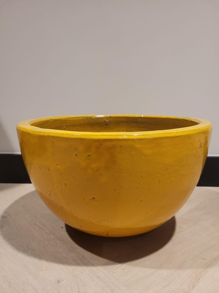 Pot & vaas pot geel, Tuin en Terras, Bloempotten, Ophalen, 40 cm of meer, Rond, Binnen