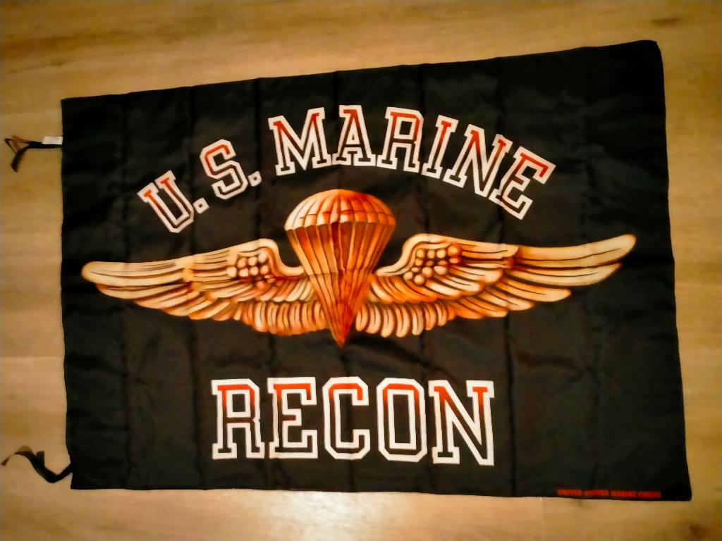 U.S. Marine USA Recon vintage leger logo vlag, Ophalen of Verzenden, Overige soorten, Overige gebieden