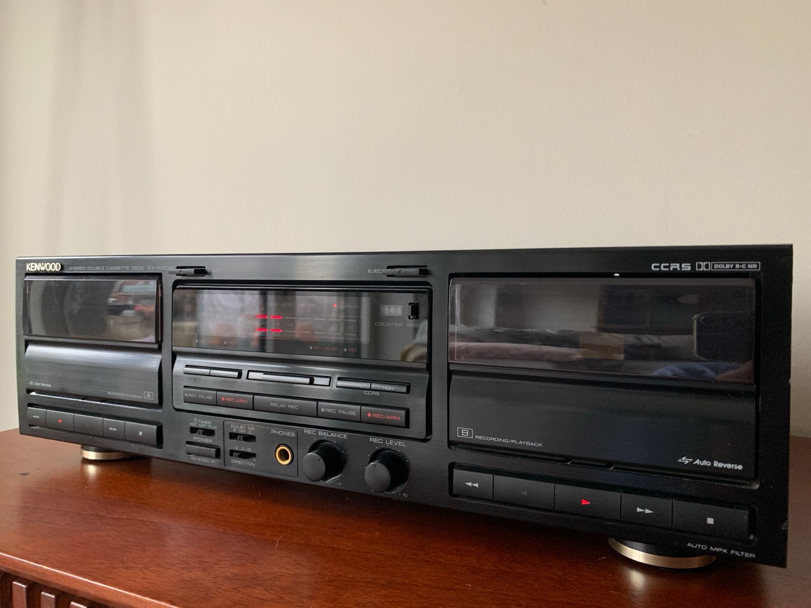 Kenwood KX-W5040 Dubbel Cassettedeck - Uitstekende Staat, Audio, Tv en Foto, Ophalen of Verzenden, Dubbel, Kenwood, Auto-reverse