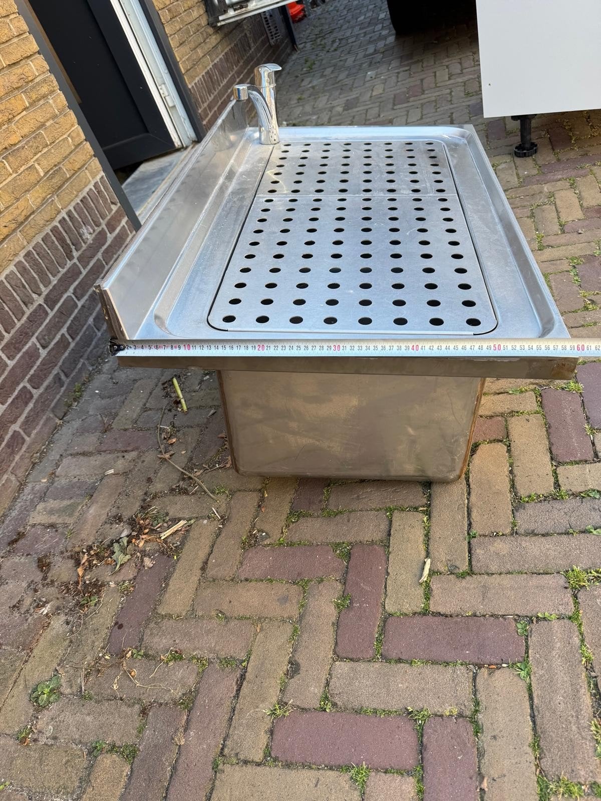 RVS Wasbak met Kastje & Kraan – Ideaal voor Garage of Honden, Dieren en Toebehoren, Ophalen