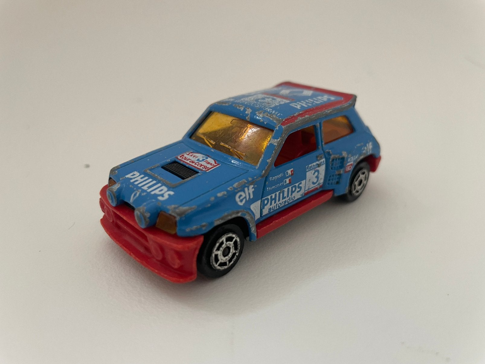 model Renault 5 Maxi 5 Turbo, blauw, 1985, 1/55 Majorette, Ophalen of Verzenden, Gebruikt, Auto, Majorette