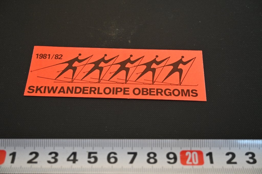 sticker Zwitserland Skiwanderloipe Obergoms 1981/82, Ophalen of Verzenden, Zo goed als nieuw