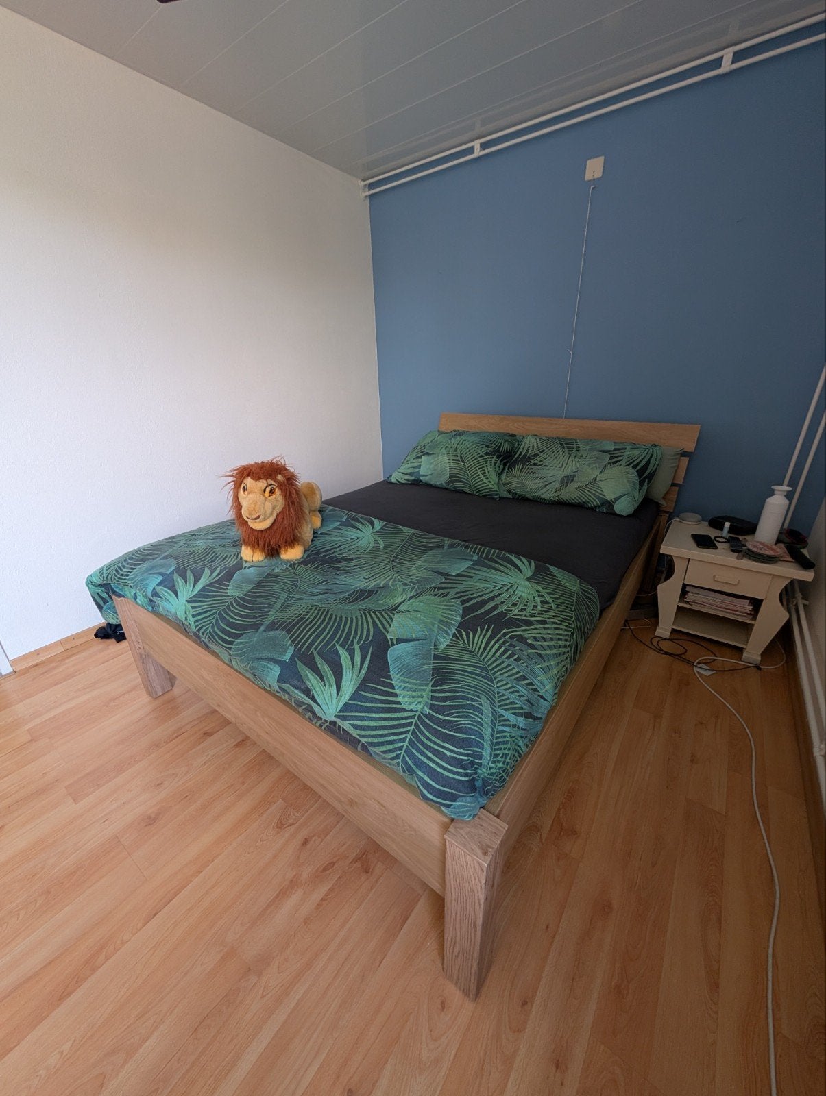 Tweepersoonsbed met elektrische lattenbodem, 140x200cm, Ophalen, Tweepersoons, 140 cm, 200 cm