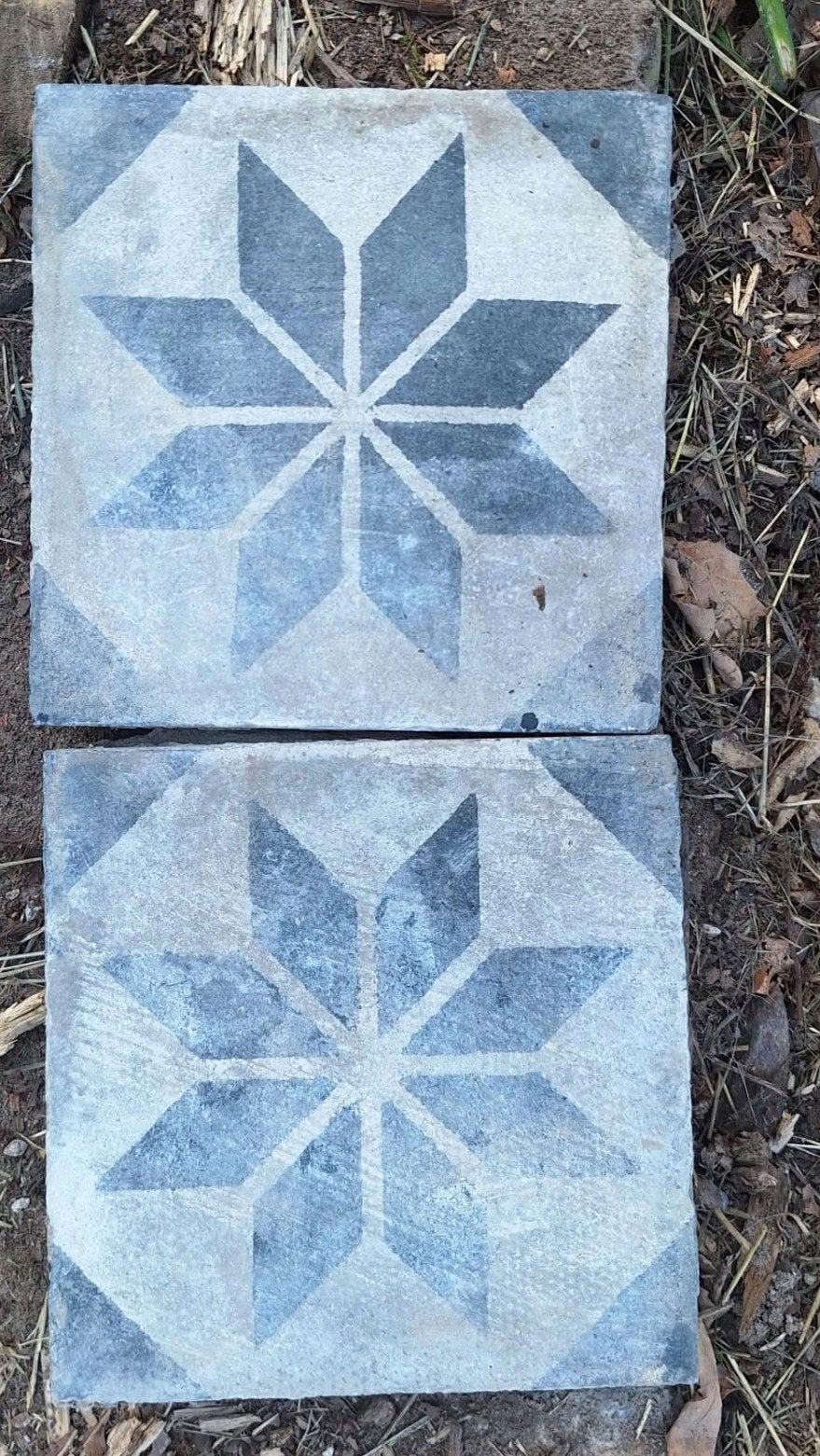 120 oude originele motieftegels, Ophalen, Beton, Terrastegels