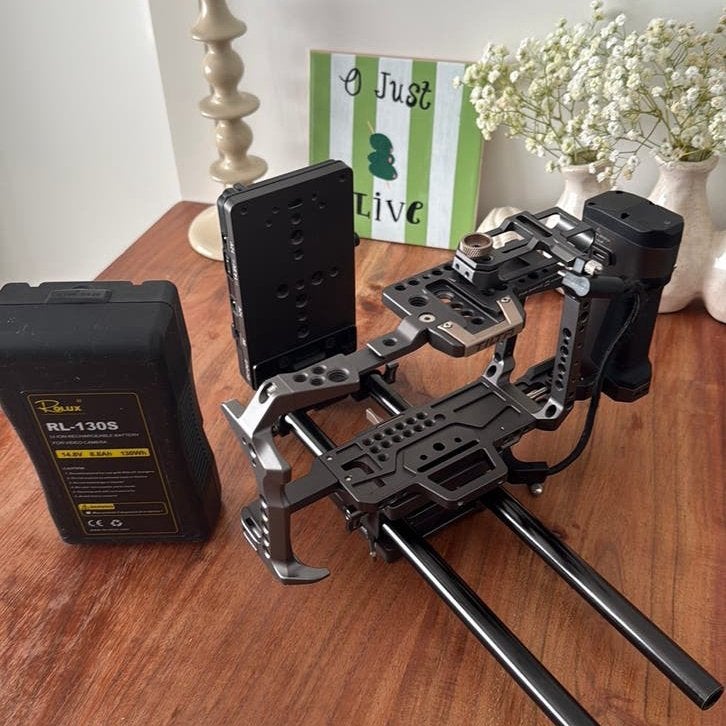 Blackmagic Pocket Cinema Camera 4K Cage & V-mount setup, Ophalen, Zo goed als nieuw, Overige Merken, Geen optische zoom