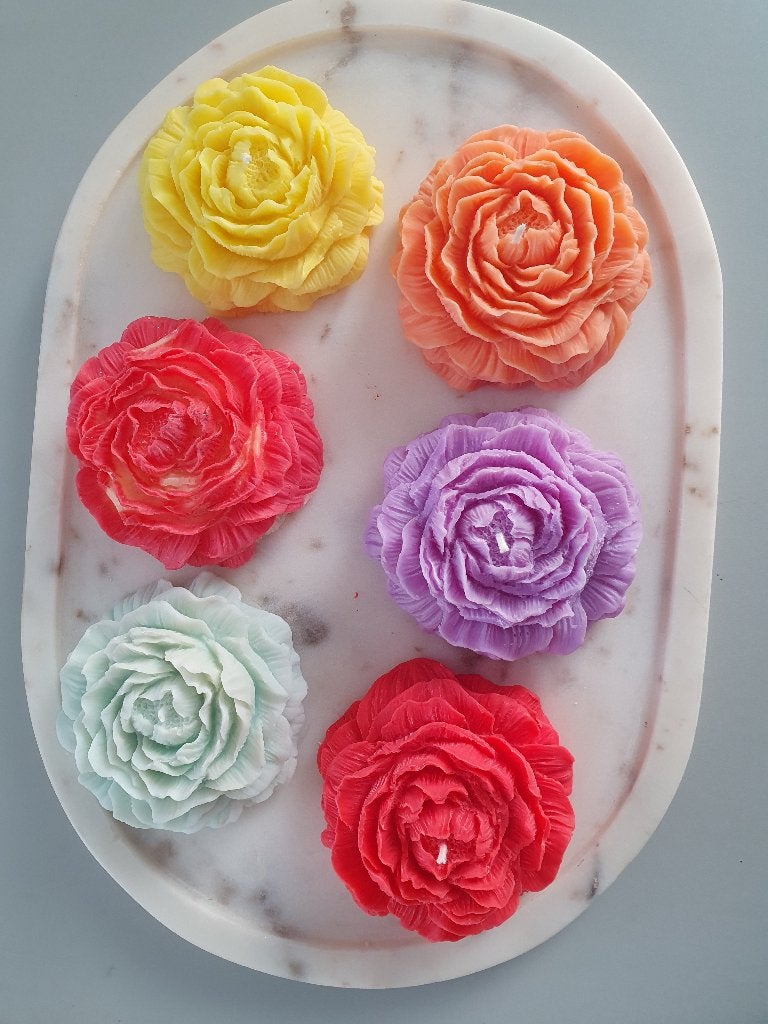Handgemaakte peony Bloemkaars met geur gemaakt van soyawas, Huis en Inrichting, Meerkleurig, Natuurlijk materiaal, Nieuw, Ophalen of Verzenden