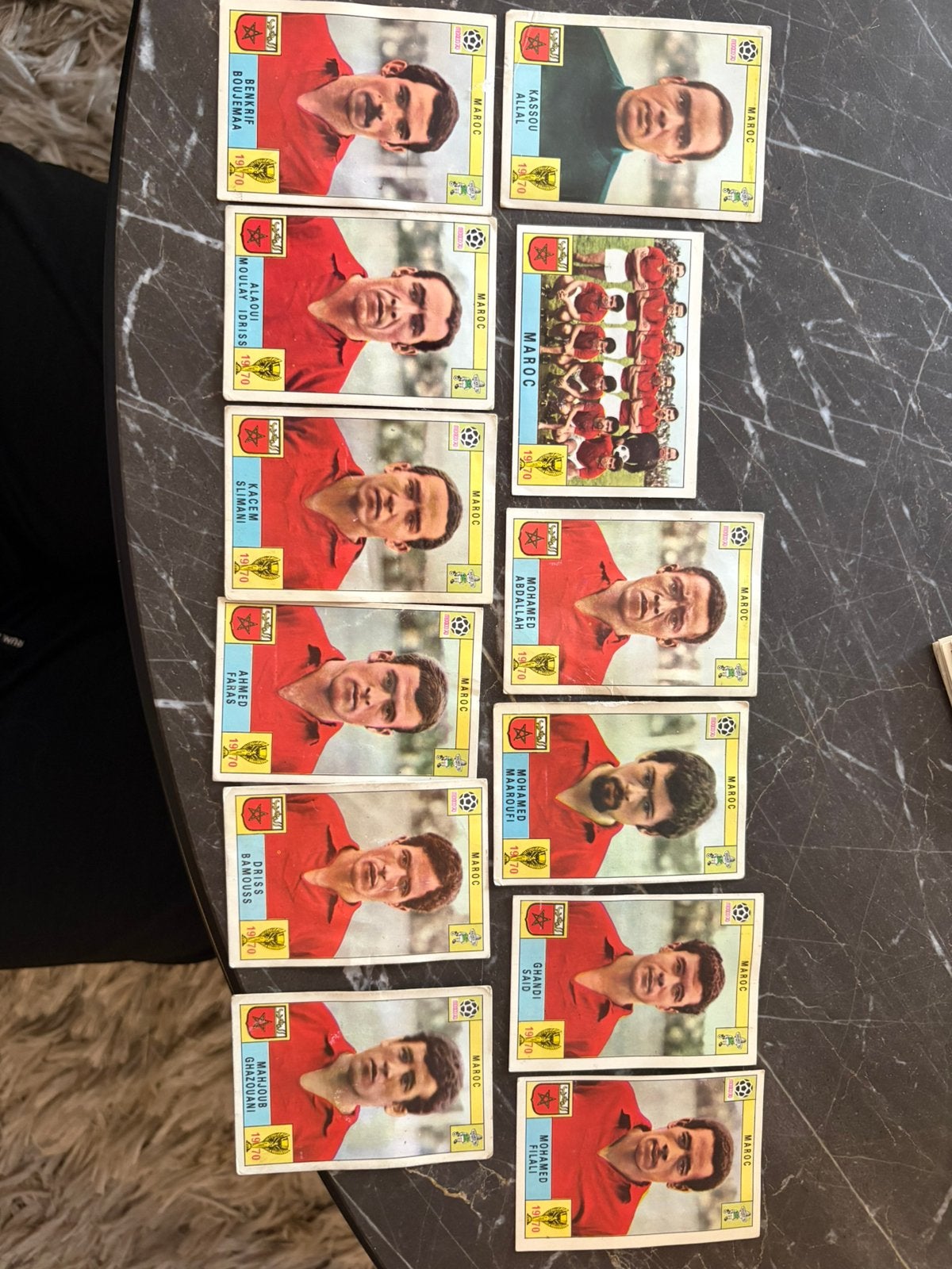Panini Mexico 70 Marokko - gehele team - in slechte staat, Verzamelen, Sportartikelen en Voetbal, Ophalen of Verzenden, Zo goed als nieuw