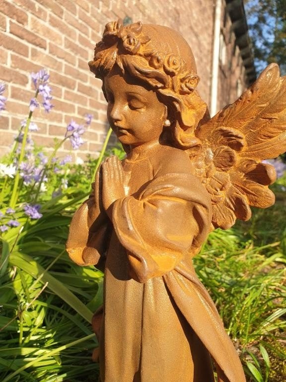 lieve engel van gietijzer , grafbeeld, Tuin en Terras, Ophalen of Verzenden, Atw, Metaal, Atw