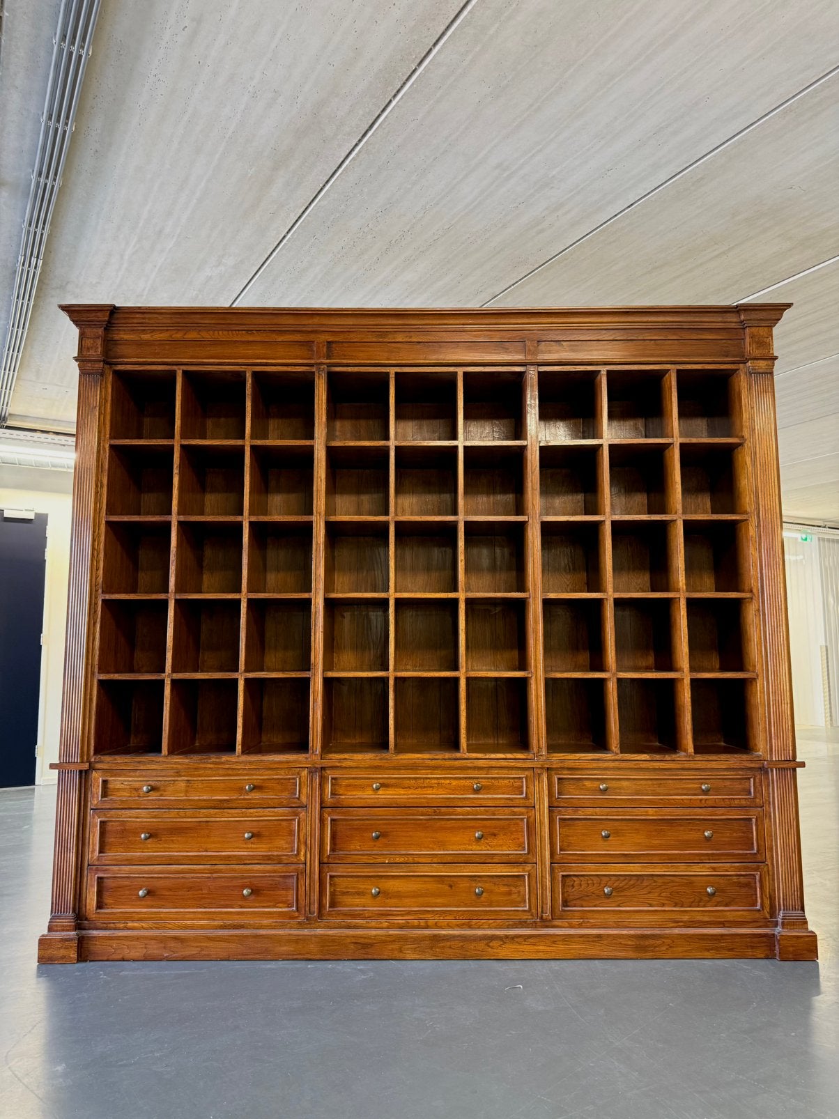 Grote Massief Eiken Bibliotheekkast 283 cm – 45 Vakken #K43, Met plank(en), 200 cm of meer, Pakhuis Zuidwest, Eikenhout