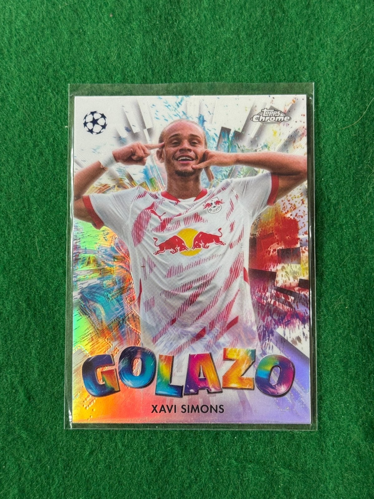 Xavi Simons #GZ-14 Leipzig Topps 2025 Chrome UCC, Verzamelen, Ophalen of Verzenden, Zo goed als nieuw, Buitenlandse clubs, Spelerskaart