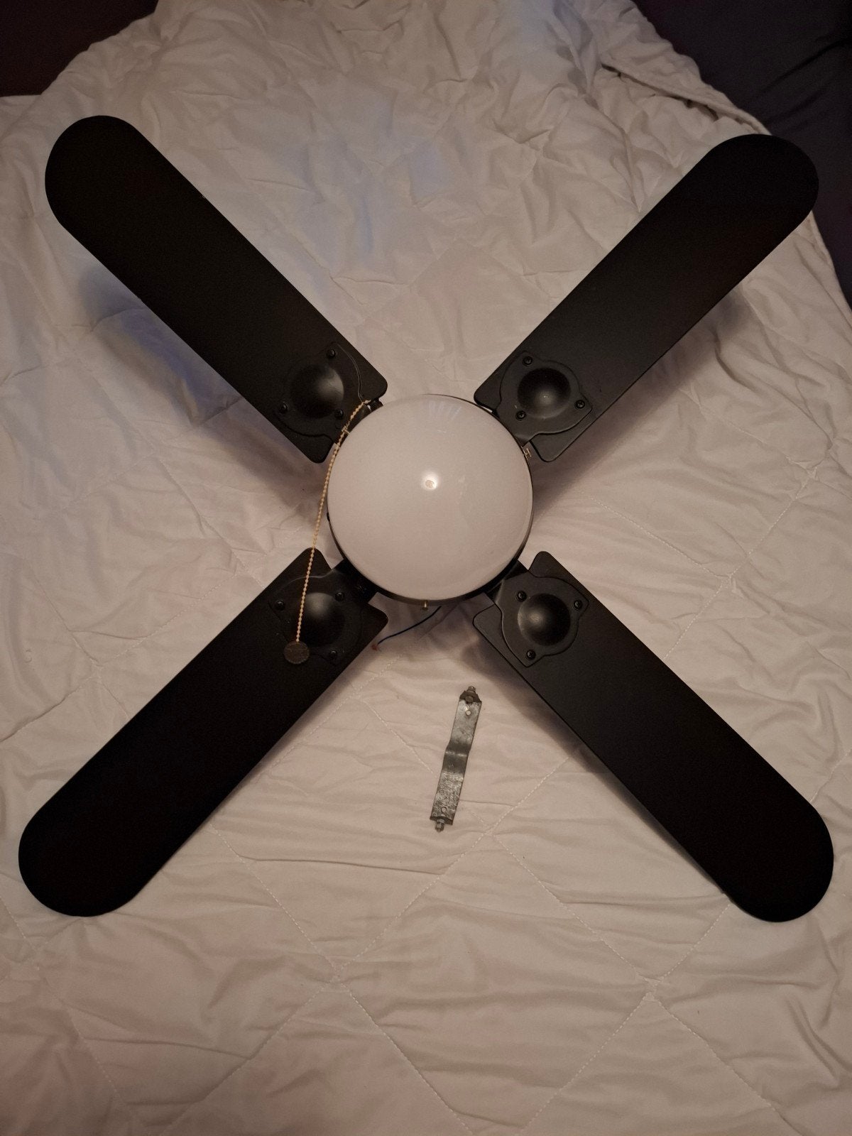plafond lamp met ventilator, Ophalen, Zwart, Zo goed als nieuw, Plafondlamp