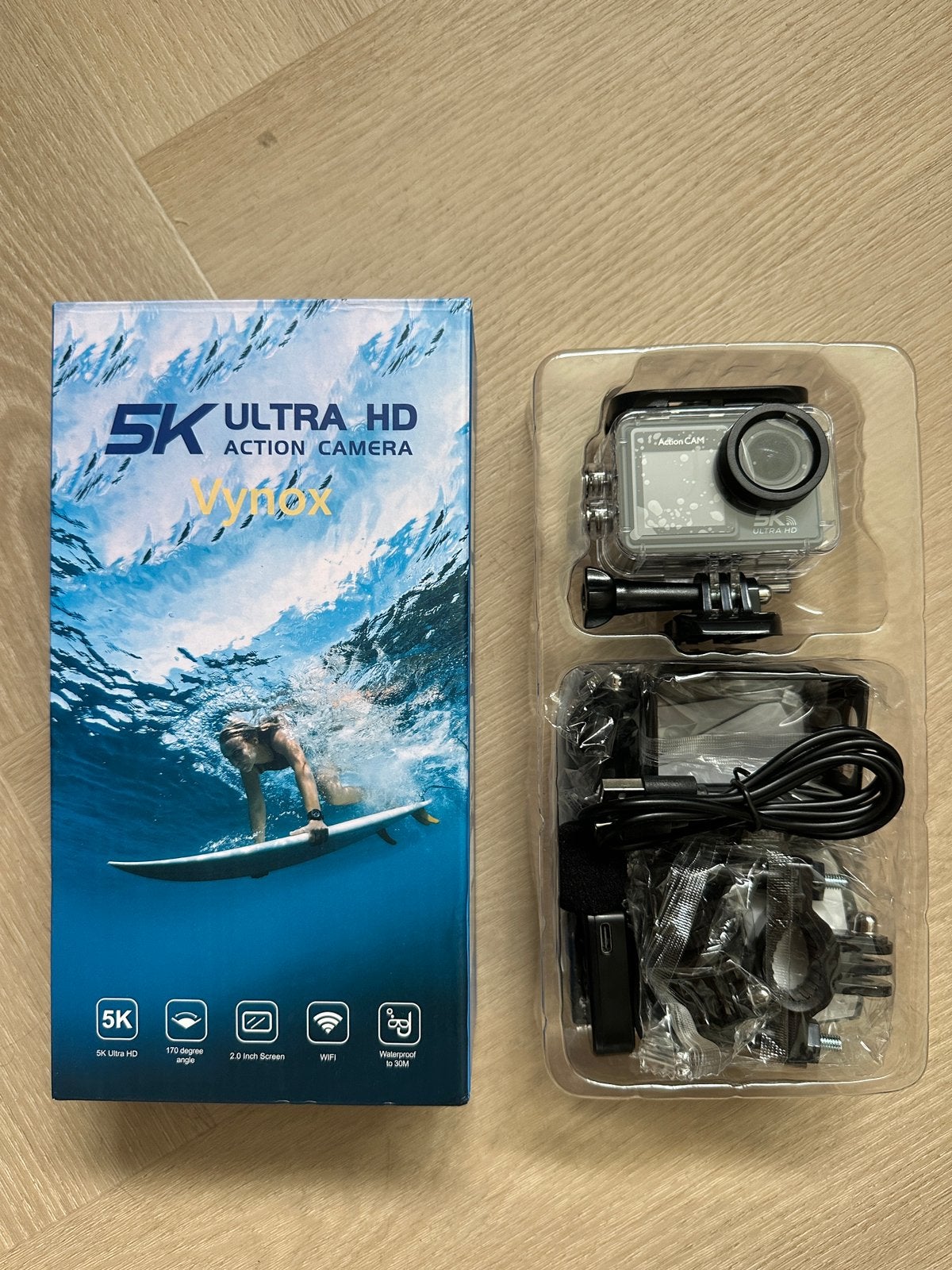 Vynox Action Camera 5k met touchscreen, Ophalen of Verzenden, Zo goed als nieuw, Overige merken