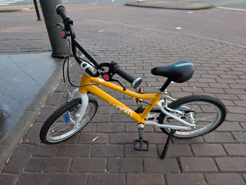 Woom 3 kinderfiets - Zo goed als nieuw, Fietsen en Brommers, 16 tot 20 inch, Velgrem, Ophalen of Verzenden, Zo goed als nieuw