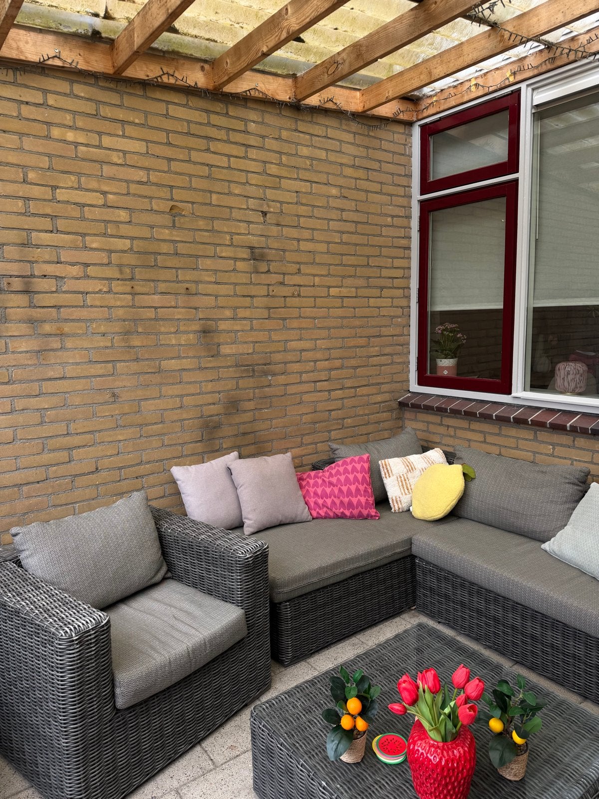 Complete Wicker Loungeset met Hoekbank en Stoel, Tuin en Terras, Ophalen, 5 zitplaatsen, Gebruikt, Loungeset