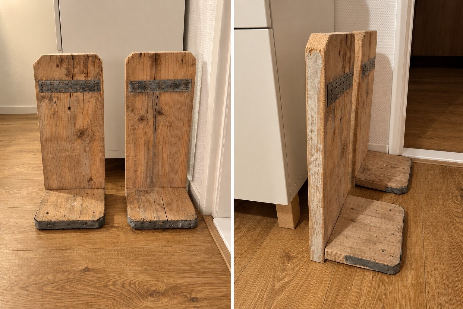 Set van 2 steigerhout wandplanken, Ophalen, Gebruikt, Bruin, Vintage