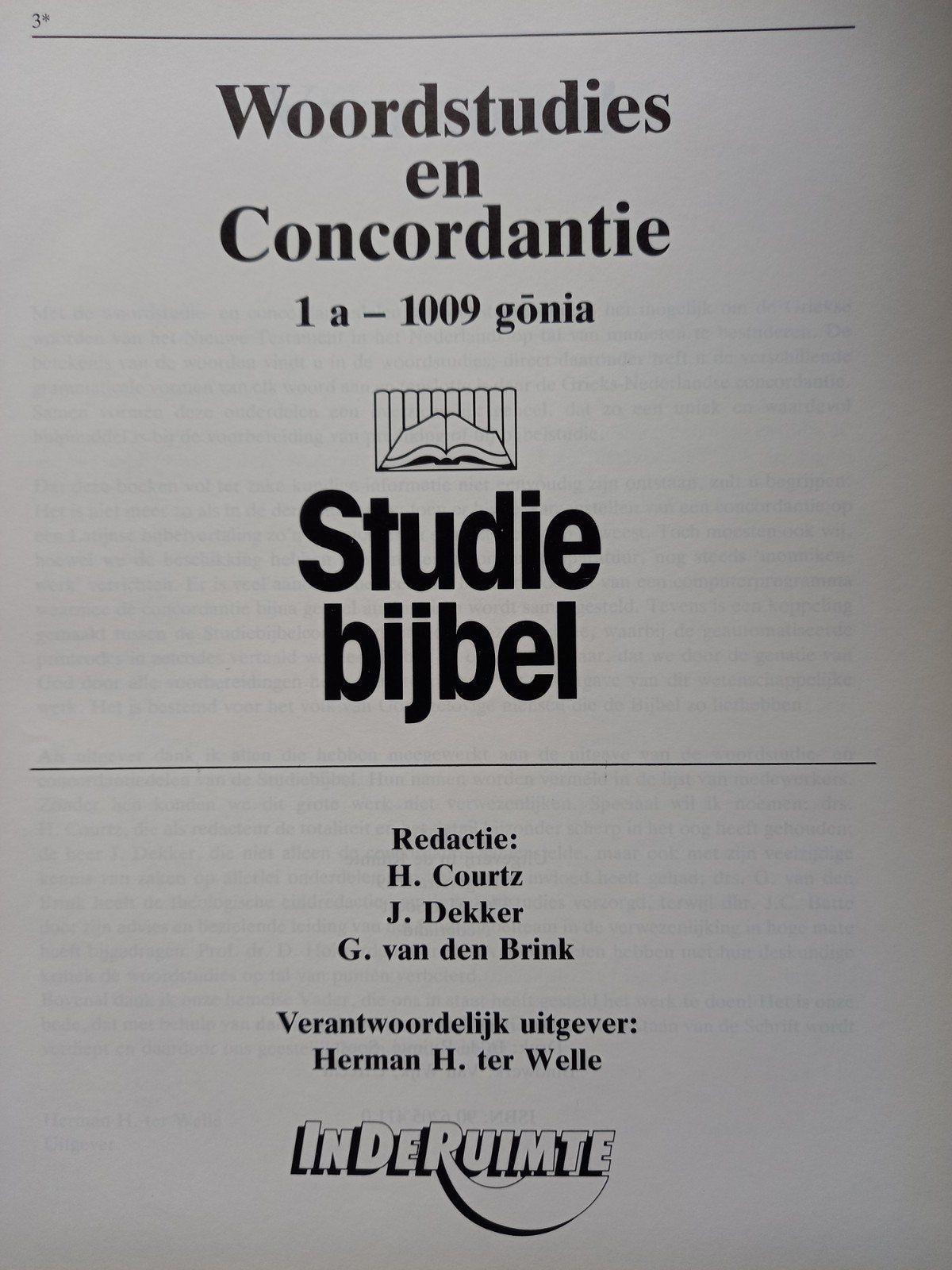 Studiebijbel - Woordstudies/Concordantie deel 1, Boeken, Ophalen of Verzenden