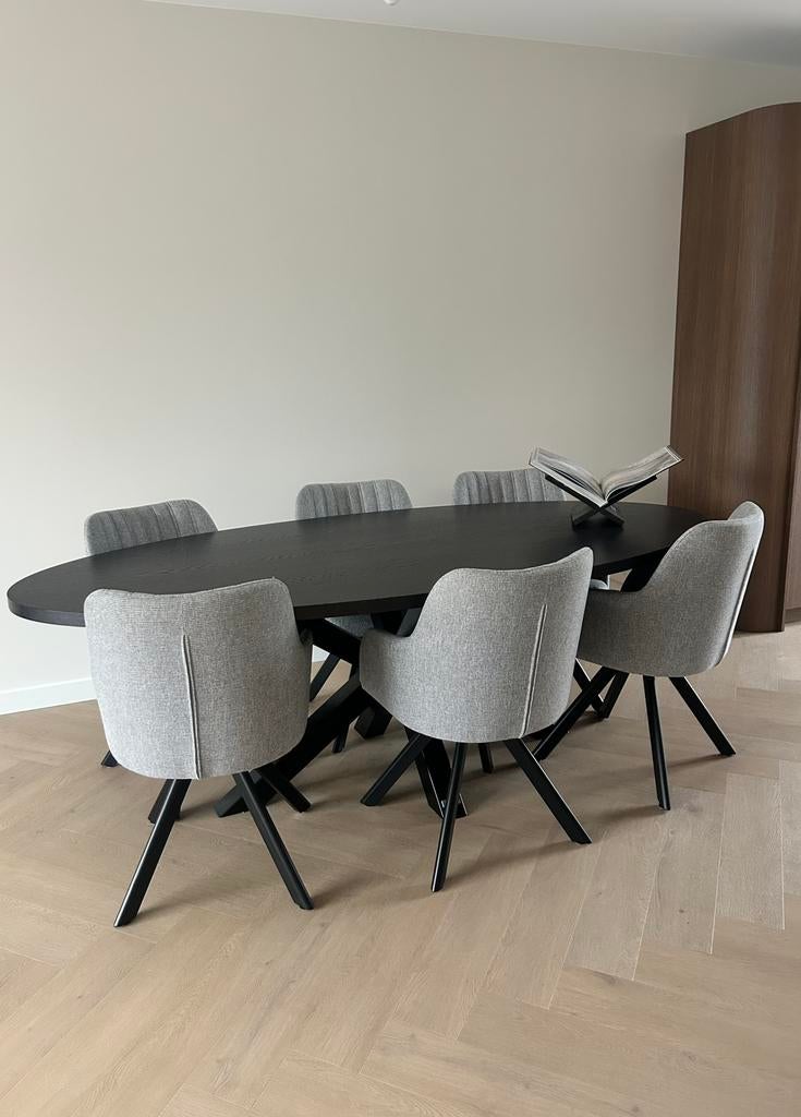 6 grijze stoelen van piet klerkx, Ophalen, 200 cm of meer, 50 tot 100 cm, Zo goed als nieuw