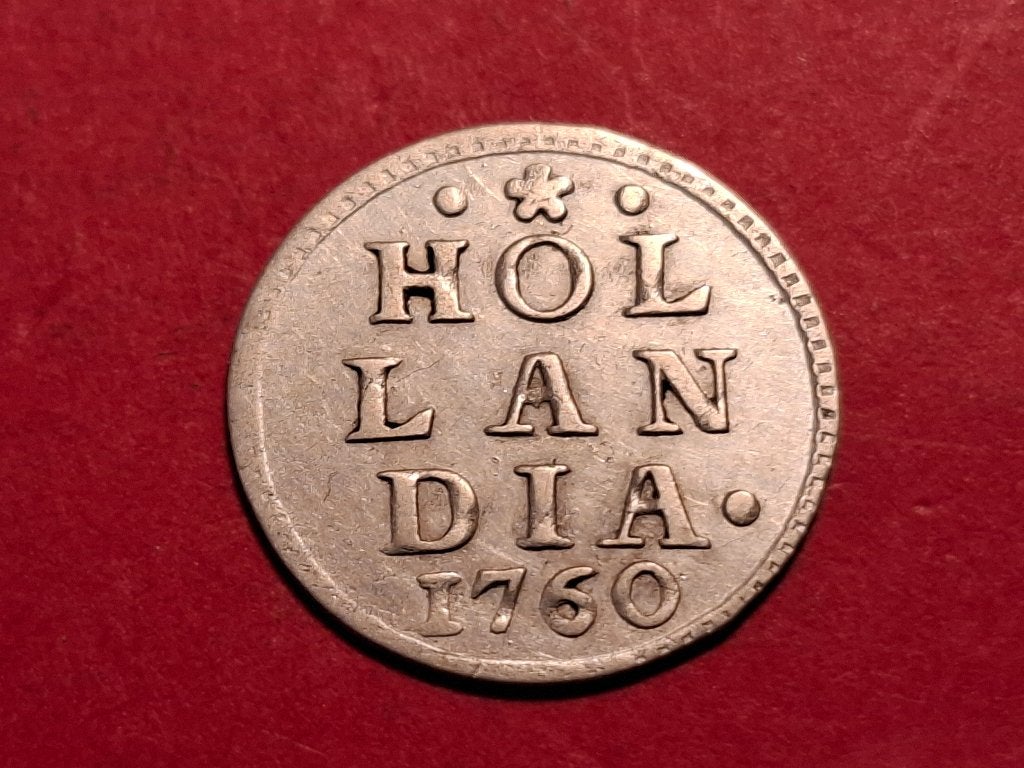 Bezemstuiver 1760 Holland, Vóór koninkrijk, Zilver, Ophalen of Verzenden, Losse munt