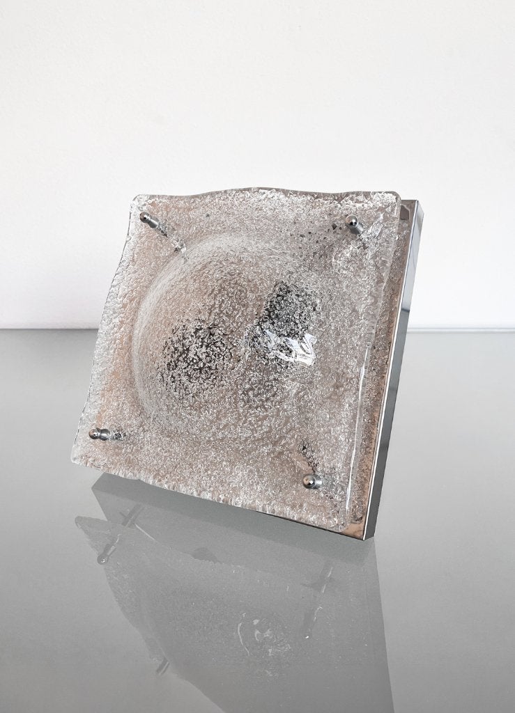 Vintage Murano Mazzega Plafondlamp Wandlamp, Ophalen of Verzenden, Zo goed als nieuw, Glas