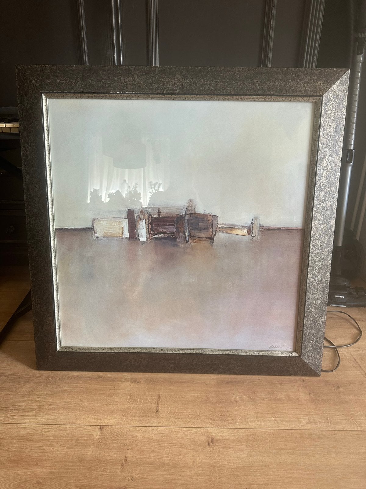 Abstract schilderij met lijst - Gesigneerd, Antiek en Kunst, Ophalen