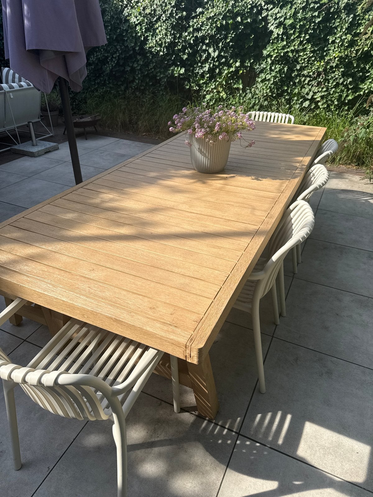 Robuuste acacia  Tuintafel - Rechthoekig, Ophalen, Zo goed als nieuw, Rechthoekig, Hout