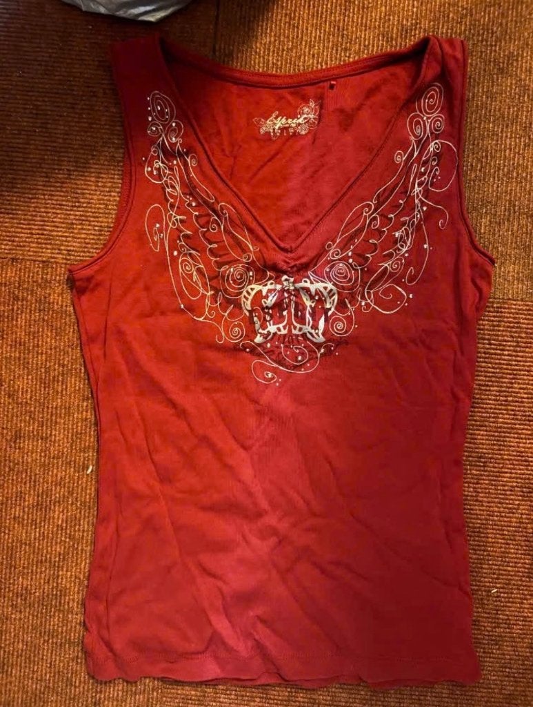 donkerrode top in maat m esprit, Kleding | Dames, Tops, Zo goed als nieuw, Zonder mouw, Esprit, Ophalen