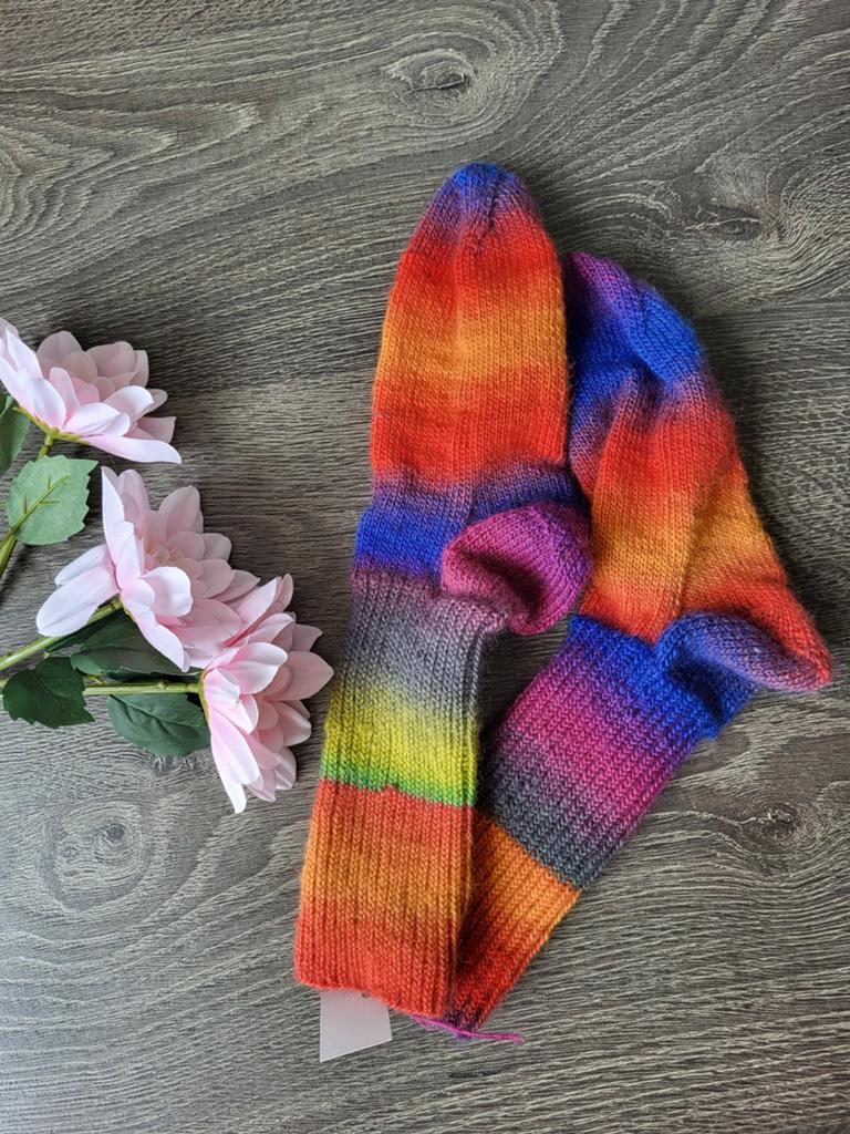Gebreide wollen regenboog sokken maat 39/40, Sokken en Kniesokken, Nieuw, Ophalen of Verzenden, Maat 39 t/m 42