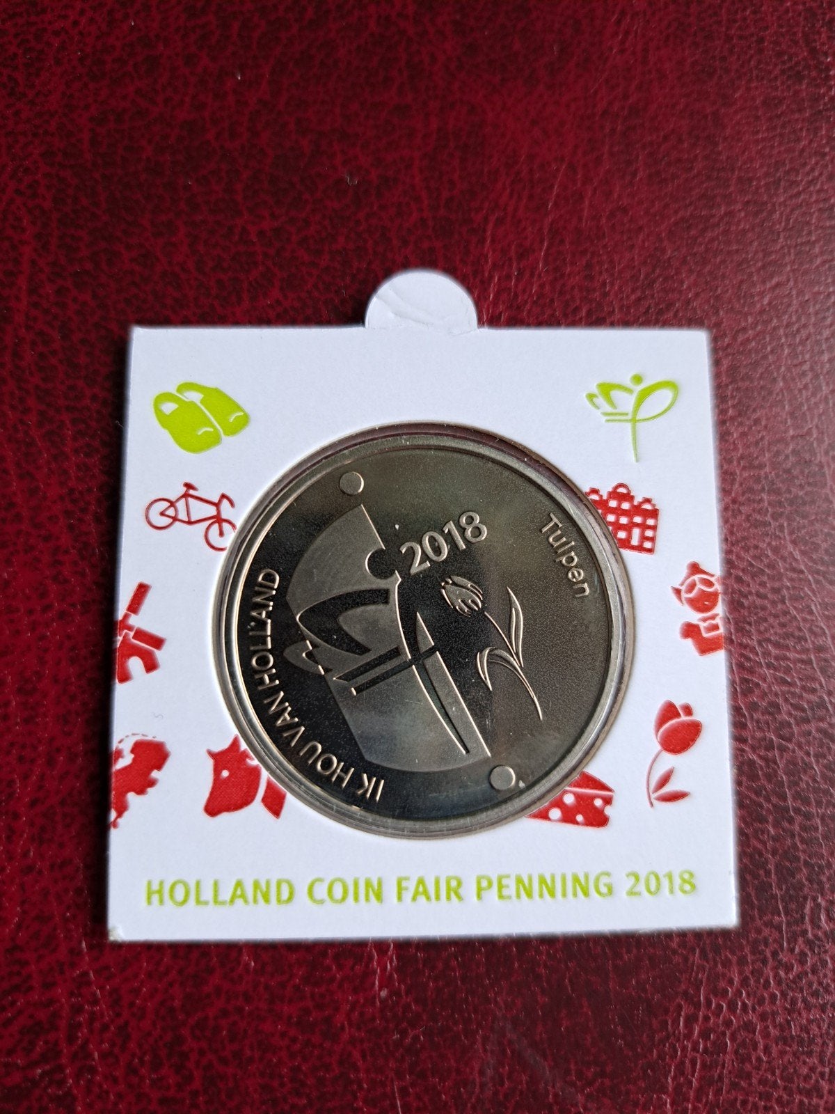 Holland Coin Fair Penning Tulpen 2018 in Bedrukte Munthouder, Postzegels en Munten, Ophalen of Verzenden, Overige waardes