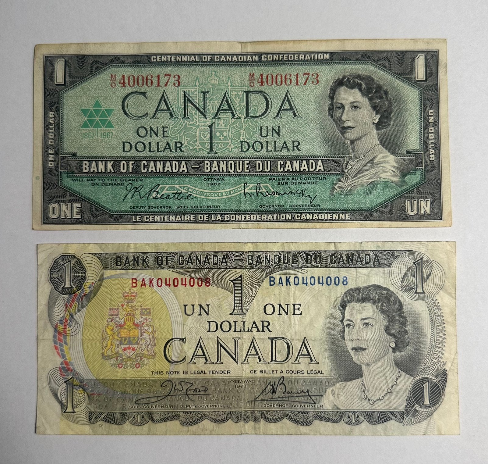Canadese 1 Dollar Biljetten Set van 2, Postzegels en Munten, Bankbiljetten | Amerika, Ophalen of Verzenden, Noord-Amerika, Setje