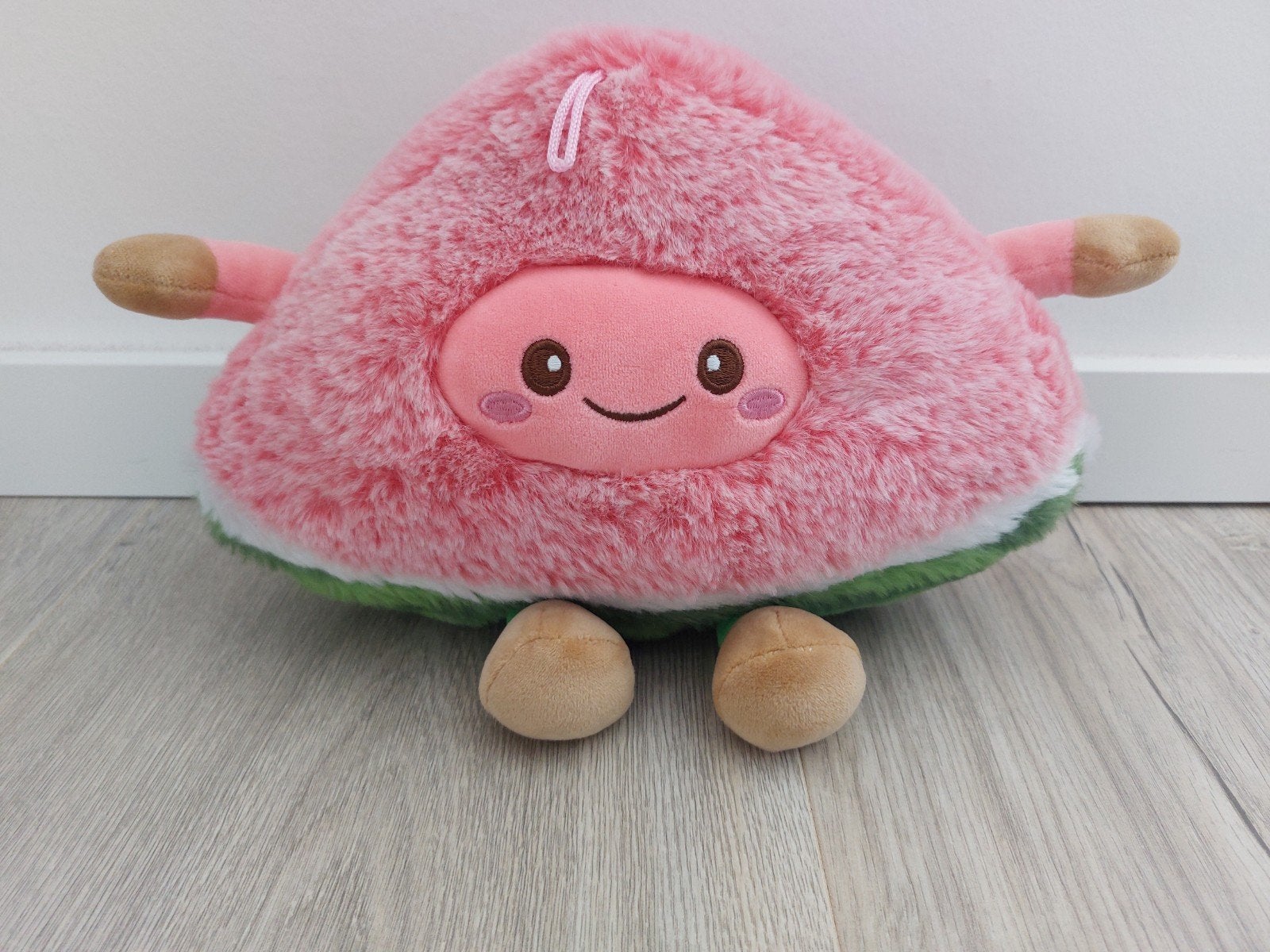 Knuffel jafri toys meloen gezicht pit schattig roze K9887, Ophalen of Verzenden, Zo goed als nieuw