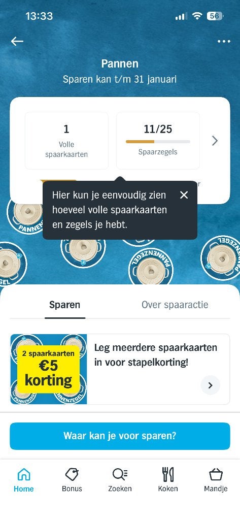 AH pannenzegels 1 volle kaart, Albert Heijn, Ophalen