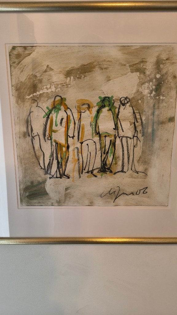 Abstracte ets van Leo de Jong (1931-2019), gesigneerd., Ophalen of Verzenden