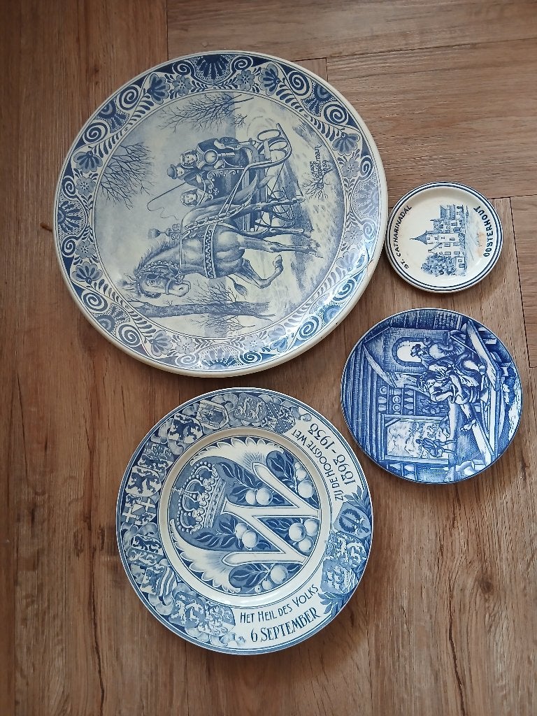 verschillende Delfts blauwe Borden, Ophalen of Verzenden, Gebruikt