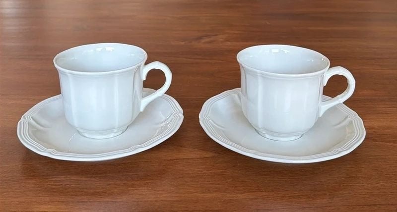 2 Villeroy & Boch Manoir koffiekop en schotels, Villeroy & Boch, Ophalen of Verzenden, Zo goed als nieuw, Overige stijlen