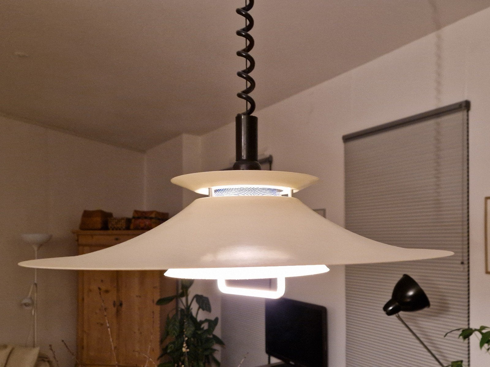 Schalenlamp, Ophalen, Gebruikt, Metaal, Deens, vintage