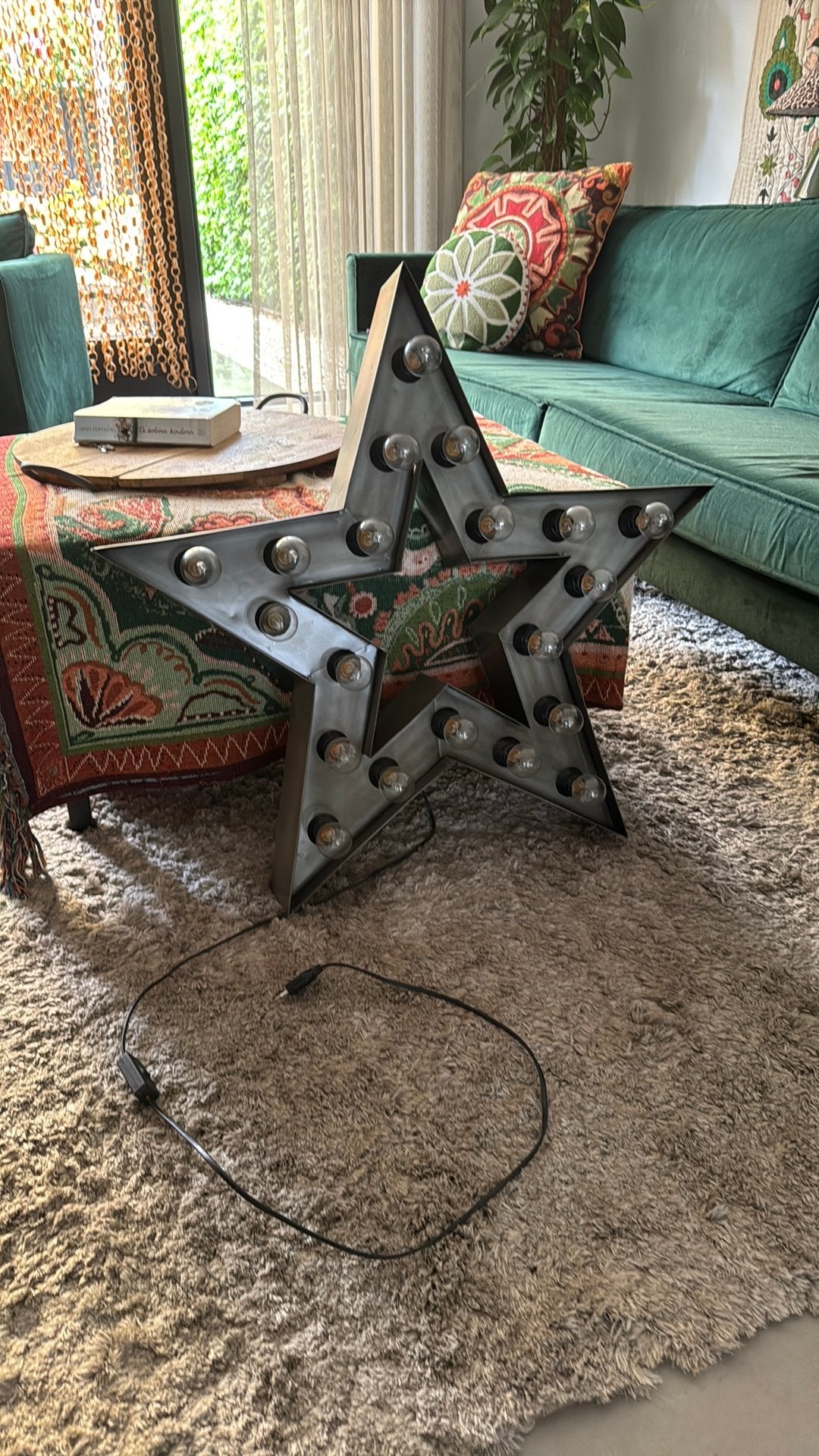 Sissy boy grote metalen sterlamp 80 cm, Ophalen, Zo goed als nieuw, E27 (groot), Led-lamp
